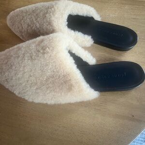 Jenni Kayne Cream Fuzzy Mule Slides
